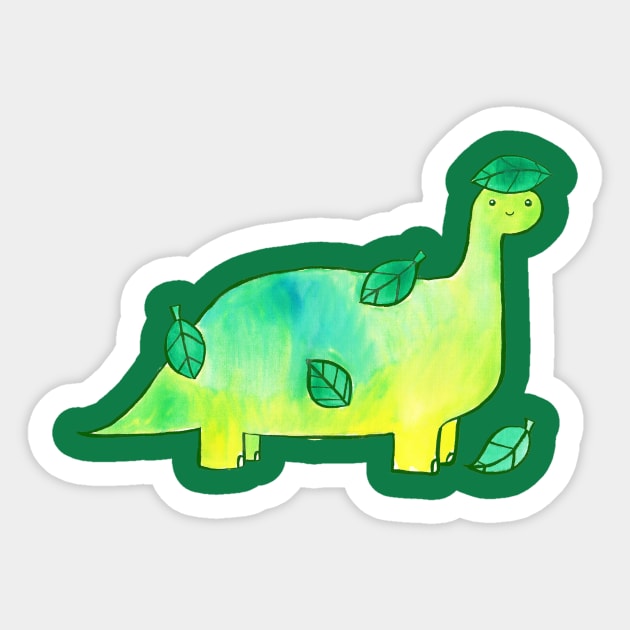 Leaf Dinosaur Watercolor Sticker by saradaboru